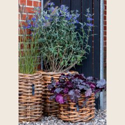 Mini rund rattankurv