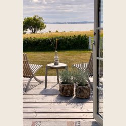 Mini rund rattankurv, low