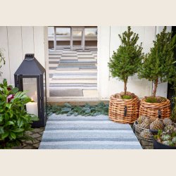 Mini rund rattankurv, low