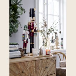 Sanga bakke med fyrfadsstager, guld/hvid