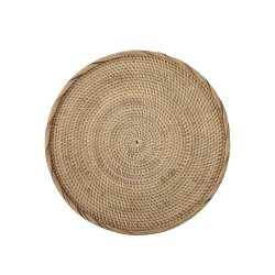 Fletbakke i rattan, rund