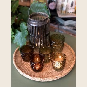 Fletbakke i rattan, rund