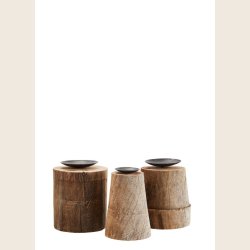 Bloklysestager i genanvendt tr, st  3 stk. 