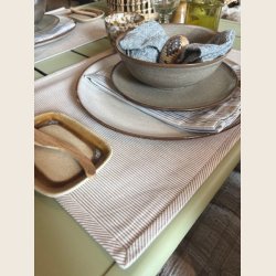 Dkkeserviet sand/stribet