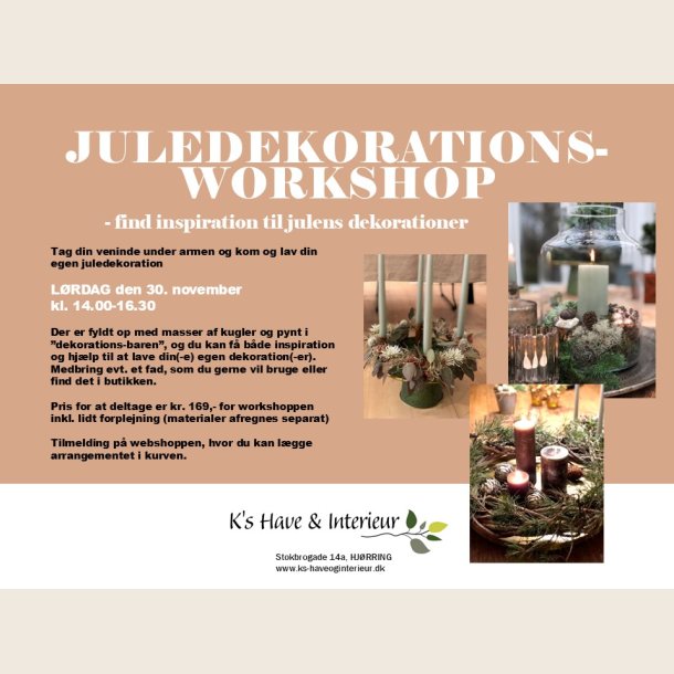 Juledekorations-workshop den 30. november