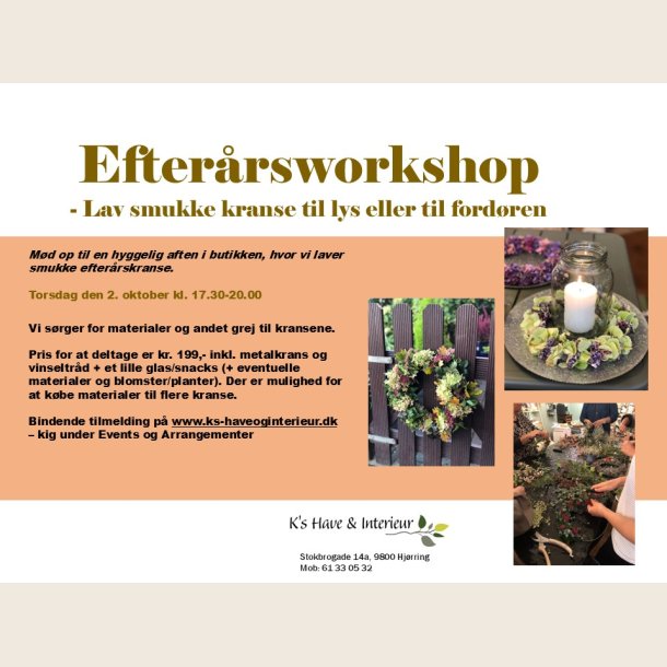 Efterrsworkshop den 2. oktober