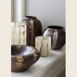 Glas-hurricanes, brun/beige