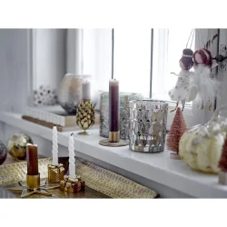 Geraldine lysestage i messinglook