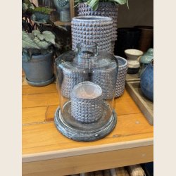 Glasklokke med trsokkel