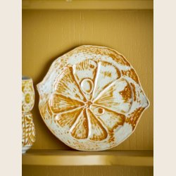 Golda serveringsfad, rundt