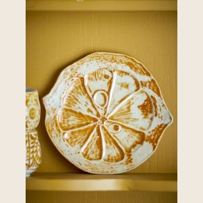 Golda serveringsfad, rundt