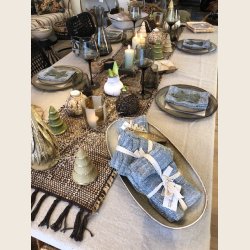 Heidi bomuldsservietter, bl, 4 stk. 