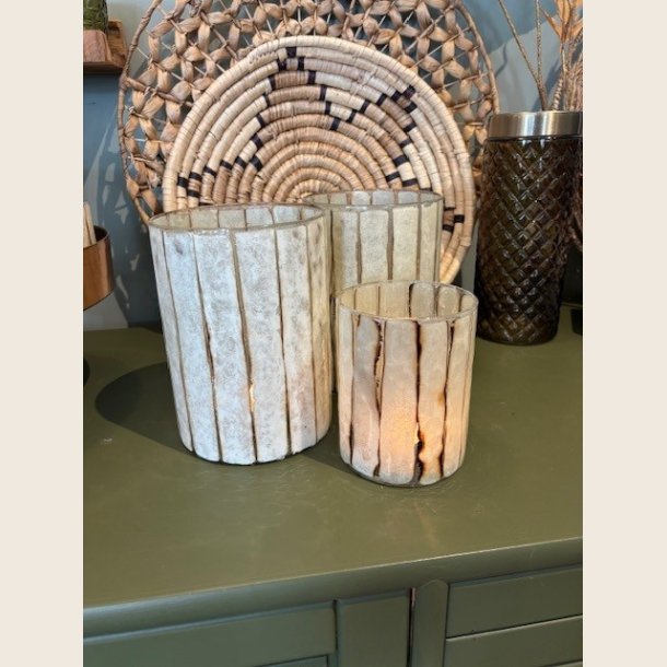 Glas-hurricanes, brun/beige