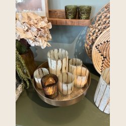 Glas-hurricanes, brun/beige