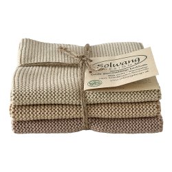 Strikkede karklude i kologisk bomuld