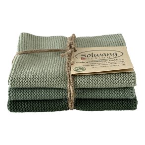 Strikkede karklude i kologisk bomuld