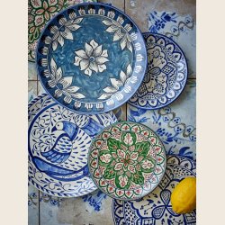 Karlie tallerken, bl blomst