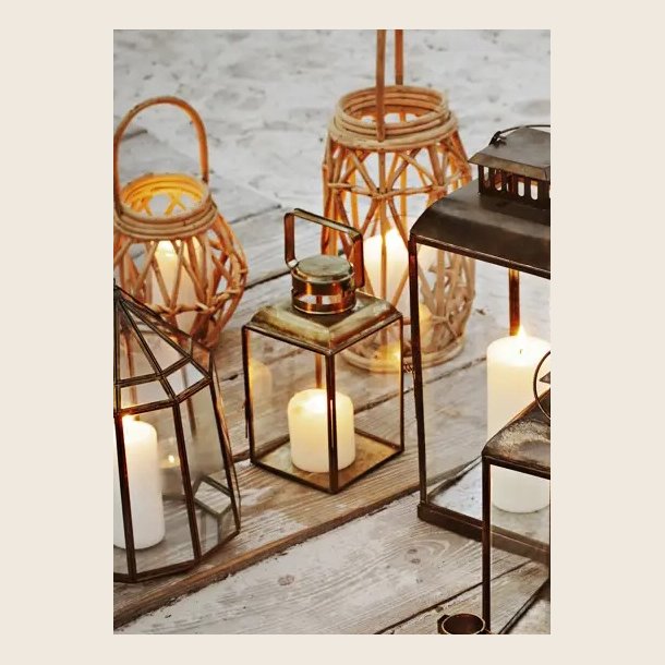 Lanterne i messinglook