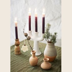 Lysestage i stentj, terracotta