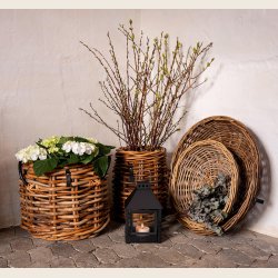 Maxi low rattan kurv, rund