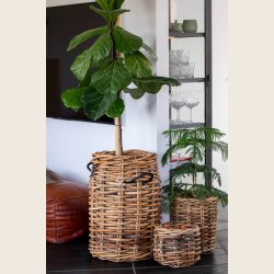 Maxi rattan kurv, rund