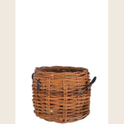 Maxi low rattan kurv, rund
