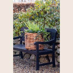 Maxi low rattan kurv, rund