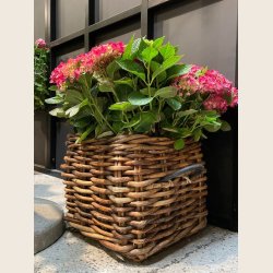 Maxi low rattan kurv, firkantet