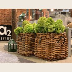 Maxi low rattan kurv, firkantet