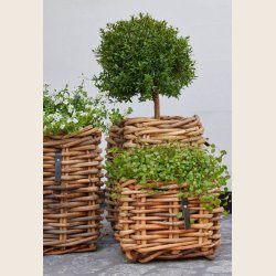 Mini firkantet rattankurv, low