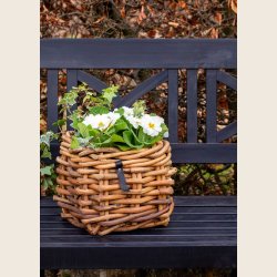 Mini firkantet rattankurv, low