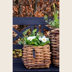 Mini firkantet rattankurv, low