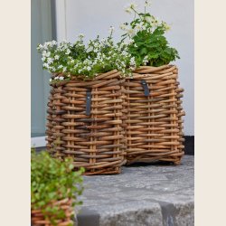 Mini firkantet rattankurv