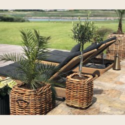 Mini firkantet rattankurv