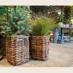 Mini firkantet rattankurv