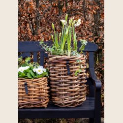 Mini rund rattankurv