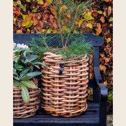 Mini rund rattankurv