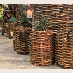 Mini rund rattankurv