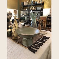 Manela karaffel i grnt glas