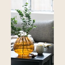 Orb glasvase i amber