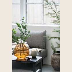 Orb glasvase i amber