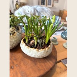 Rustik brun urtepotteskjuler