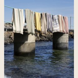 Plaid i genanvendt bomuld, gr�n