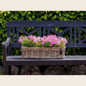 Kubu rattan fletbakke, aflang 