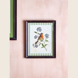 Renji print med fugl, 2 str.