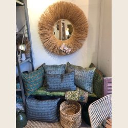 Vintage Kantha Sari silke/velour puder