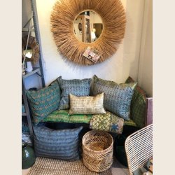 Vintage Kantha Sari silke/velour puder