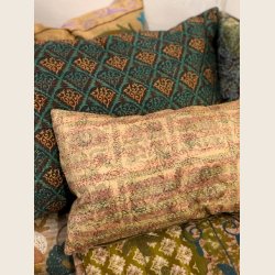 Vintage Kantha Sari silke/velour puder