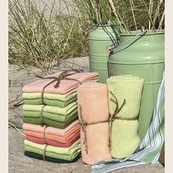 Strikkede karklude i kologisk bomuld