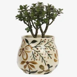 Urtepotteskjuler med blomstermotiv
